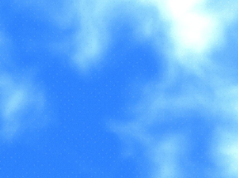 Two rows of frosted glass tiles with integration icons on a sky blue clouds gradient