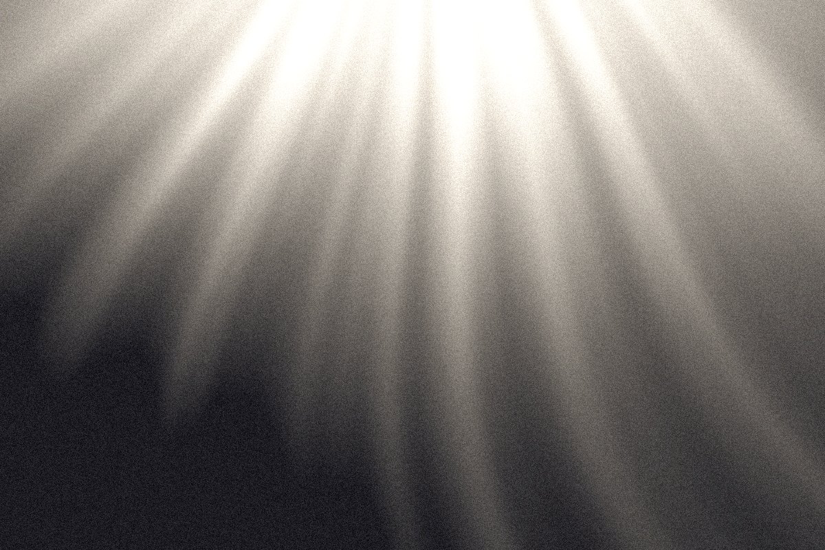 Spotlight App Store search result background: a white studio light through haze over charcoal