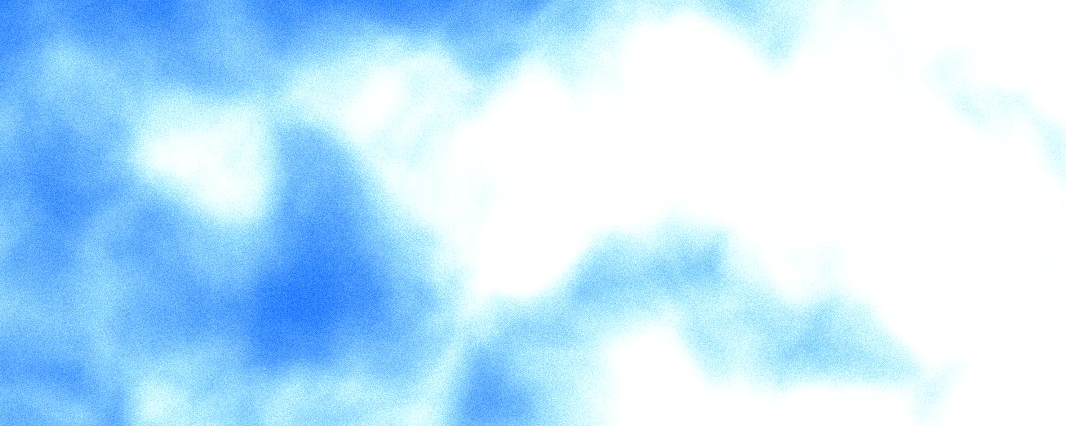 Blue Sky email header background: white cumulus on a clear blue sky