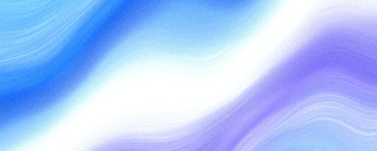 Ice Fiber email header background: cobalt, sky blue and a white thread of light