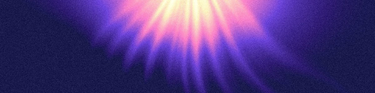 Daybreak LinkedIn banner background: cream and peach light falling through rose into violet