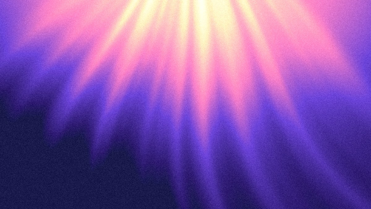 Daybreak website hero background: cream and peach light falling through rose into violet