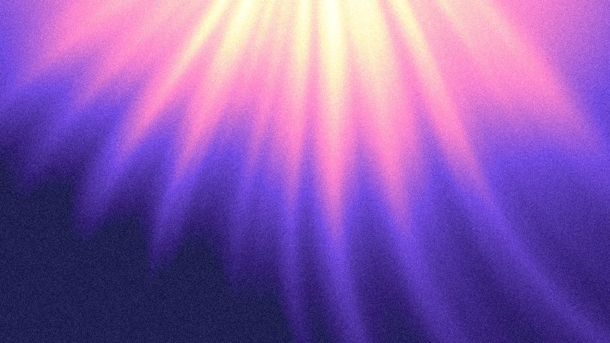 Daybreak YouTube banner background: cream and peach light falling through rose into violet