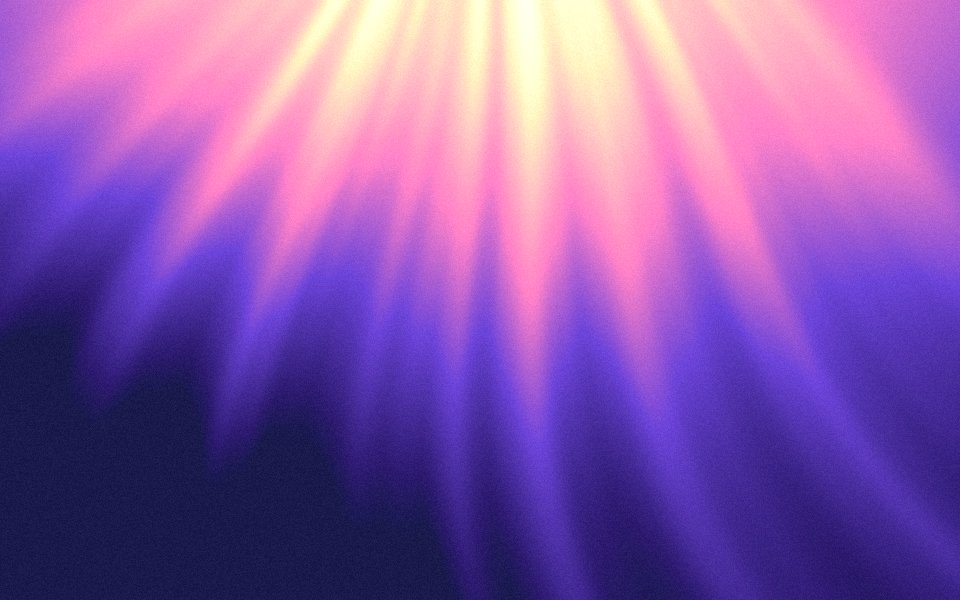 Daybreak: cream and peach light falling through rose into violet, light ray mesh gradient wallpaper