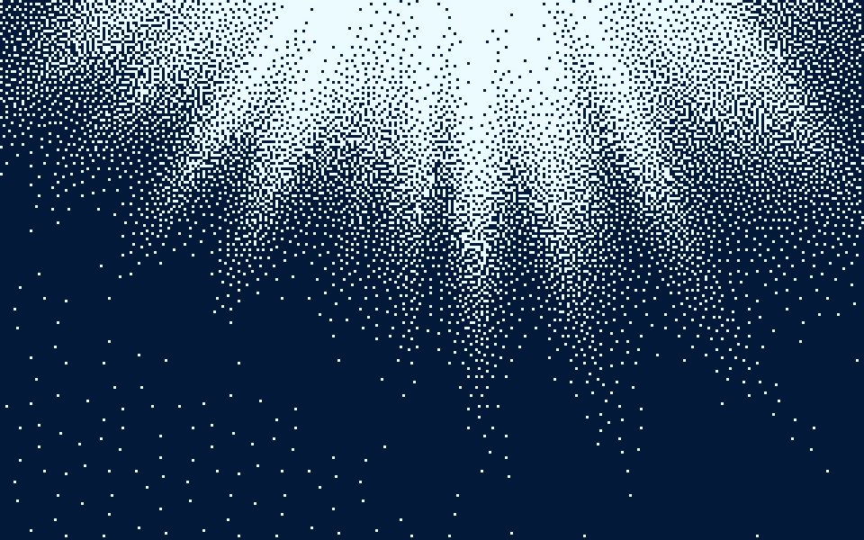 Abyss 1-bit gradient: two colours, its background and one ink