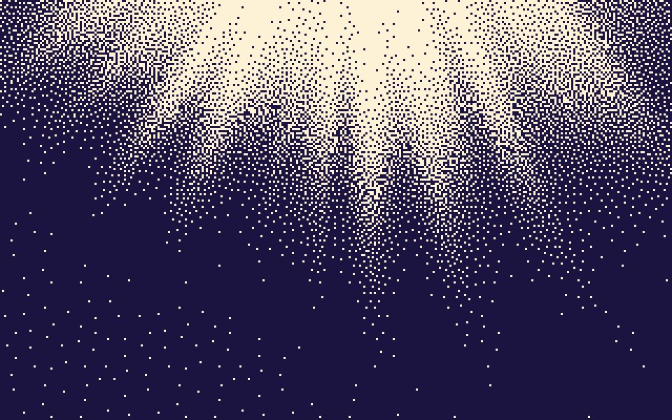 Daybreak 1-bit gradient: two colours, its background and one ink