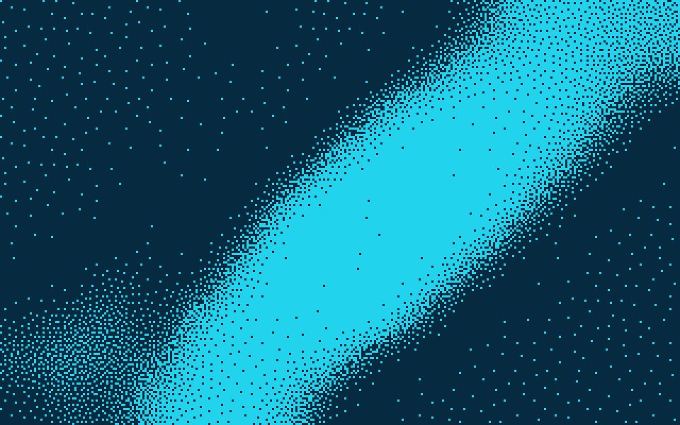 Deep Sea 1-bit gradient: two colours, its background and one ink