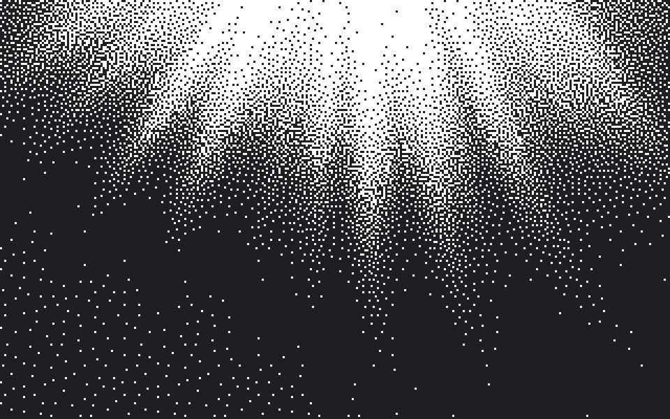Spotlight 1-bit gradient: two colours, its background and one ink