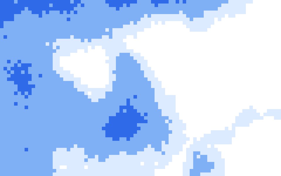 Blue Sky 8-bit gradient: white cumulus on a clear blue sky