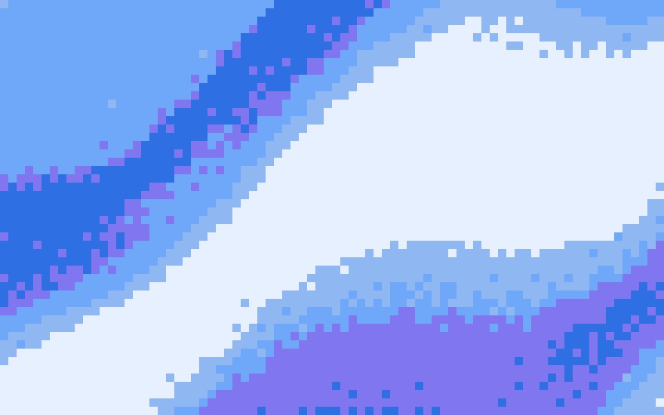 Ice Fiber 8-bit gradient: cobalt, sky blue and a white thread of light