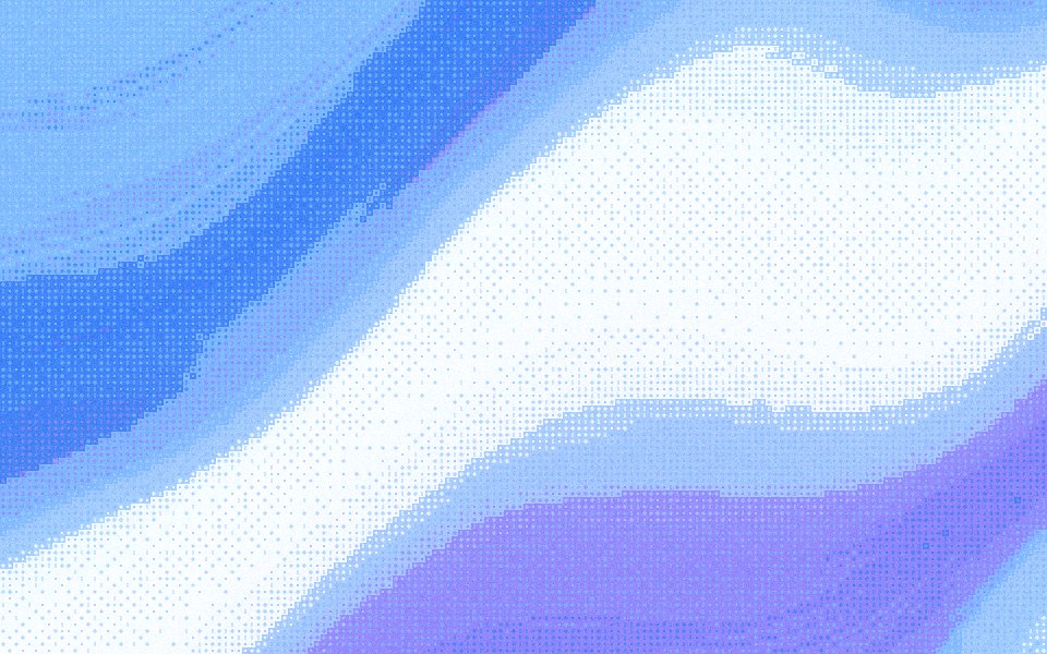 Ice Fiber dithered background: cobalt, sky blue and a white thread of light
