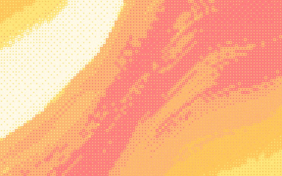 Solar halftone gradient: warm sunrise amber and coral