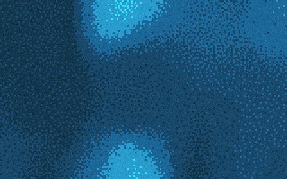 Deep Sea pixel art gradient: navy, ocean blue and a teal glow