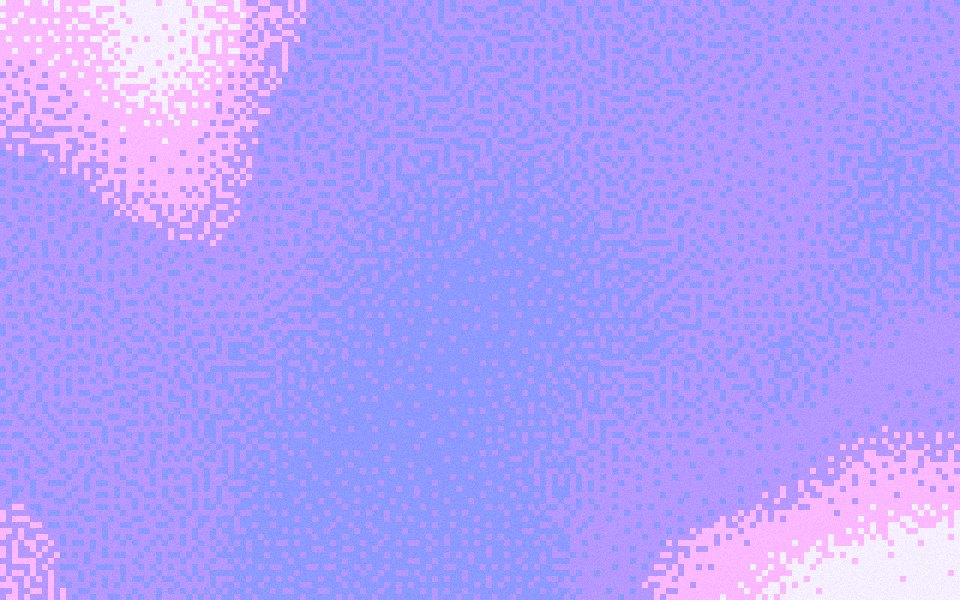 Lavender Haze pixel art gradient: lilac, violet and periwinkle mist