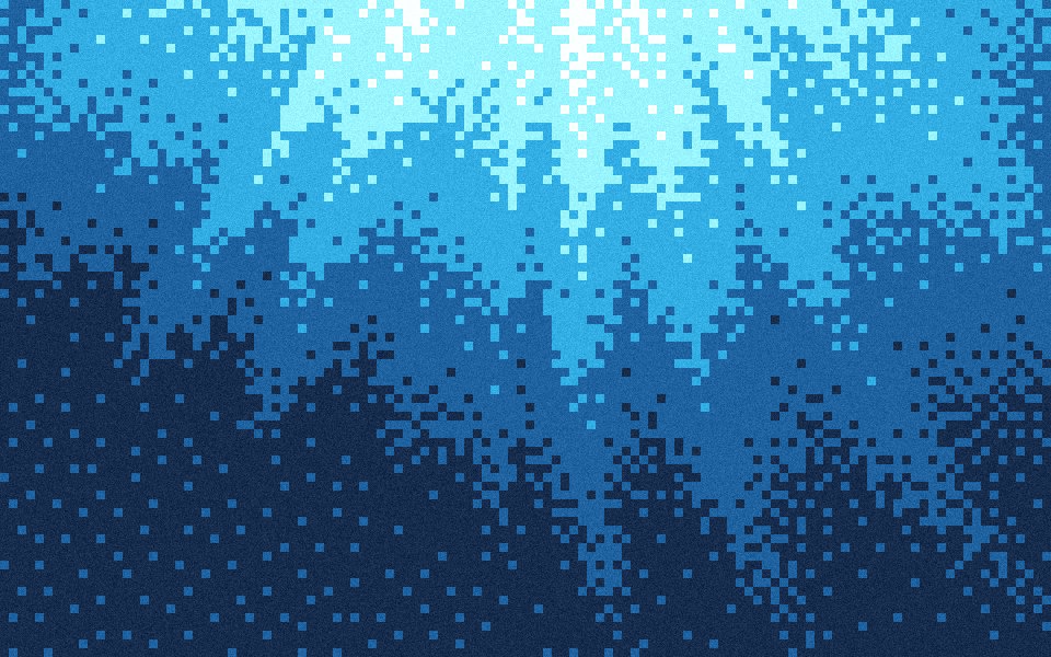 Abyss pixel wallpaper: sunlight falling into deep blue water