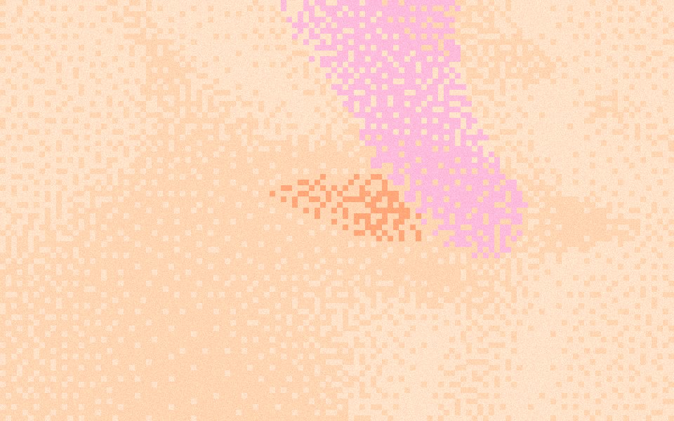 Peach Fuzz pixel wallpaper: soft apricot and blush on warm cream