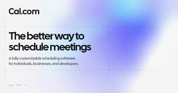 Cal.com link preview poster, 1200 by 630