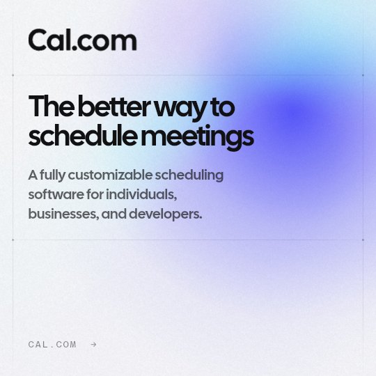 Cal.com square post poster, 1080 by 1080