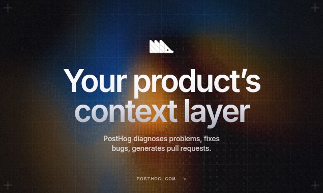PostHog product hunt poster, 1270 by 760