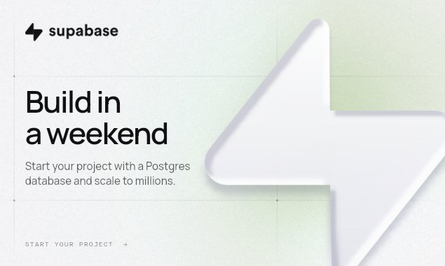 Supabase product hunt poster, 1270 by 760