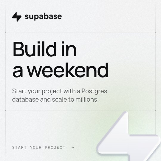 Supabase square post poster, 1080 by 1080